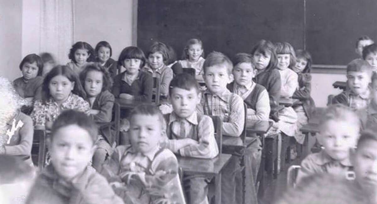 St Joe's Students in a Classroom historical photo